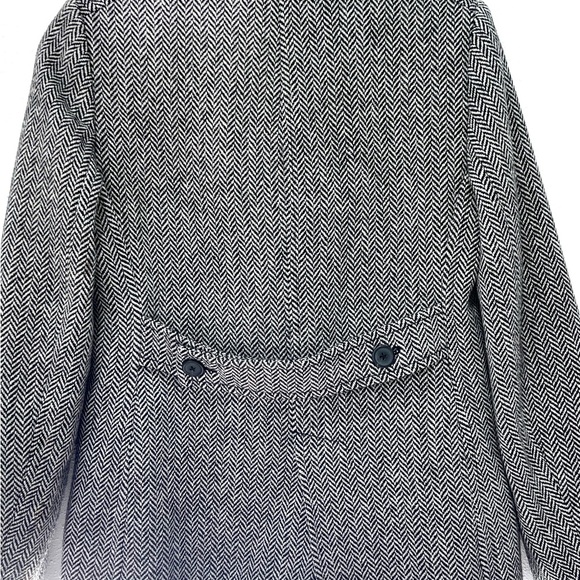 J. Crew Monochrome Herringbone Pea Coat - Picture 6 of 8